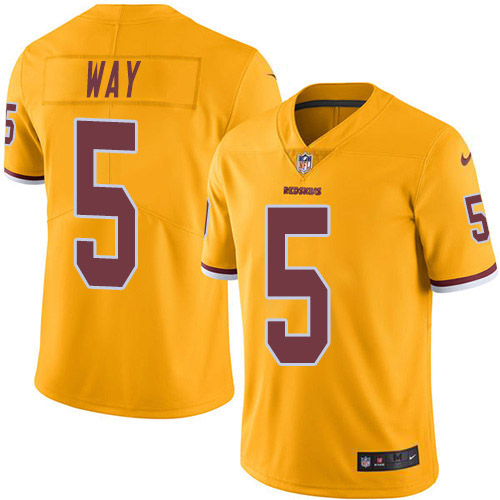 Washington Commanders #5 Tress Way Gold Men's Stitched Limited Rush Jersey Men's