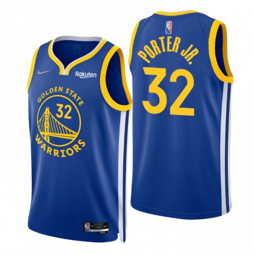 Golden State Warriors #32 Otto Porter Jr. Royal Mens 2021-22 75th Anniversary Diamond Swingman Jersey - Icon Edition Mens