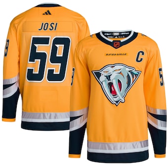 Nashville Predators #59 Roman Josi Men's Adidas Reverse Retro 2.0 Authentic Player Jersey - Gold