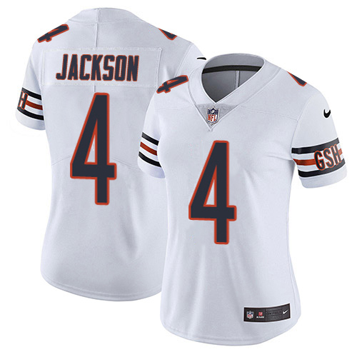 Bears #4 Eddie Jackson White Women's Stitched Vapor Untouchable Limited Jersey