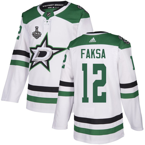Adidas Dallas Stars #12 Radek Faksa White Road Authentic Youth 2020 Stanley Cup Final Stitched Jersey Youth