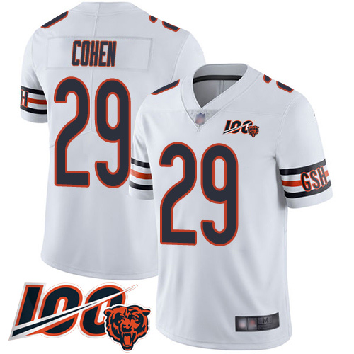 Bears #29 Tarik Cohen White Youth Stitched 100th Season Vapor Limited Jersey