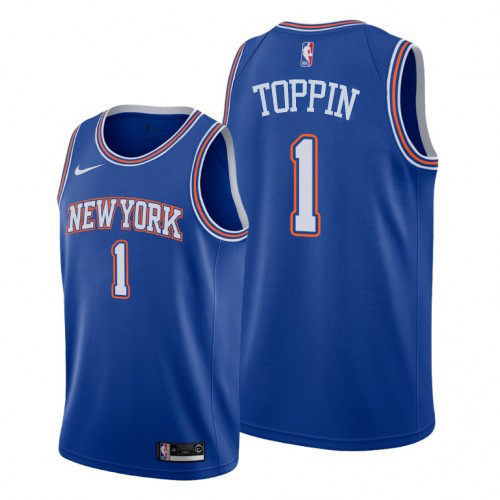 New York Knicks #1 Obi Toppin Navy 2019-20 Statement Edition Womens Jersey Womens