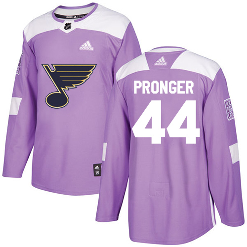 Adidas St. Louis Blues #44 Chris Pronger Purple Authentic Fights Cancer Stitched Jersey Men's