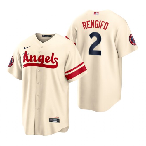 Los Angeles Los Angeles Angels #2 Luis Rengifo Cream Men's 2022 City Connect Game Jersey Men's
