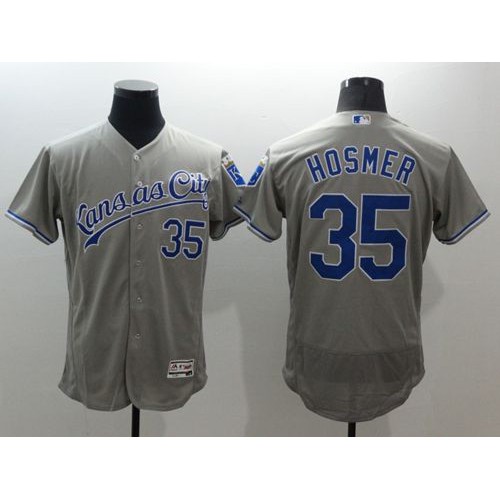 Kansas City Royals #35 Eric Hosmer Grey Flexbase Authentic Collection Stitched Jersey Men's