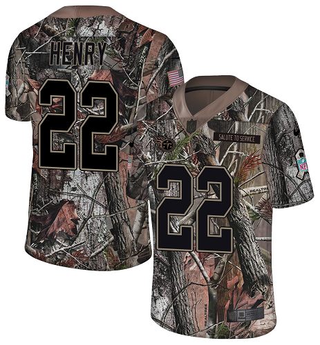 Titans #22 Derrick Henry Camo Men's Stitched Limited Rush Realtree Jersey