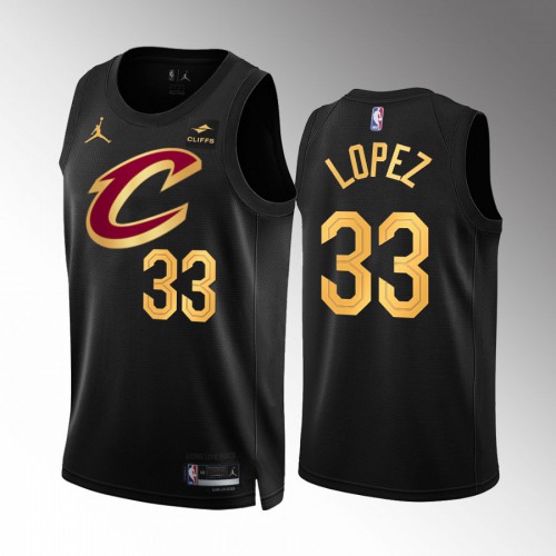 Cleveland Cleveland Cavaliers #33 Robin Lopez Mens Black 2022-23 Statement Edition Jersey Mens