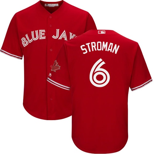 Toronto Blue Jays #6 Marcus Stroman Red Cool Base Canada Day Stitched Youth Jersey Youth