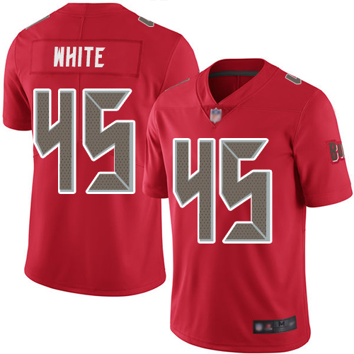 Buccaneers #45 Devin White Red Men's Stitched Limited Rush Jersey