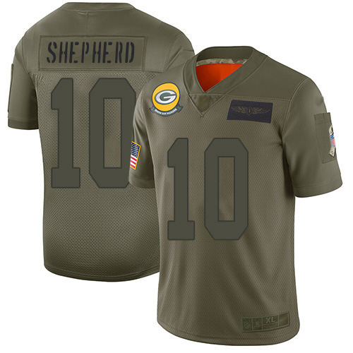 Green Bay Packers #10 Darrius Shepherd Camo Men's Stitched Limited 2019 Salute To Service Jersey Men's