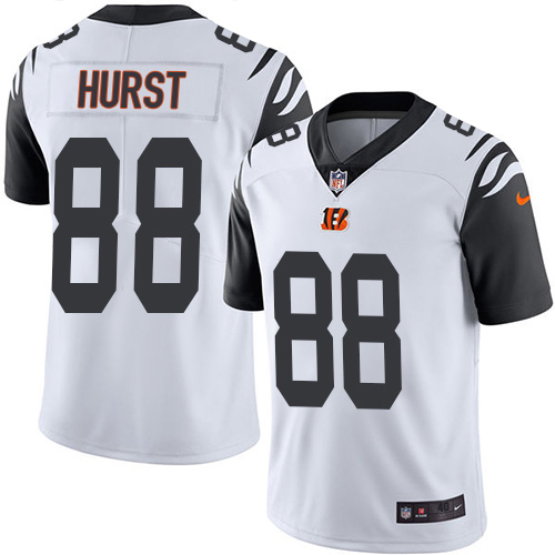 Bengals #88 Hayden Hurst White Youth Stitched Limited Rush Jersey