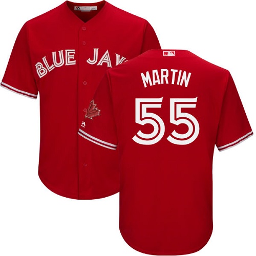 Toronto Blue Jays #55 Russell Martin Red Cool Base Canada Day Stitched Youth Jersey Youth