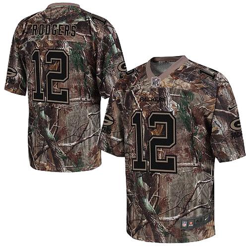 Packers #12 Aaron Rodgers Camo Men's Stitched Realtree Elite Jersey