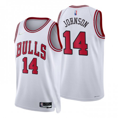 Chicago Bulls #14 Stanley Johnson White Mens 2021-22 75th Anniversary Diamond Swingman Jersey - Association Edition Mens