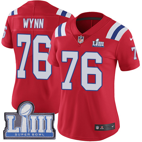 New England Patriots #76 Isaiah Wynn Red Alternate Super Bowl LIII Bound Women's Stitched Vapor Untouchable Limited Jersey Womens