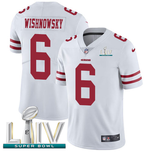 San Francisco 49ers #6 Mitch Wishnowsky White Super Bowl LIV 2020 Youth Stitched Vapor Untouchable Limited Jersey Youth