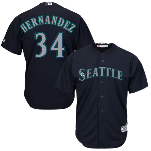 Seattle Mariners #34 Felix Hernandez Navy Blue Cool Base Stitched Youth Jersey Youth
