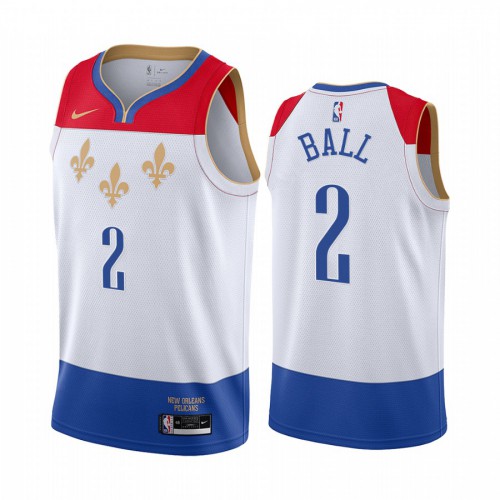 New Orleans Pelicans #2 Lonzo Ball White Womens Swingman 2020-21 City Edition Jersey Womens
