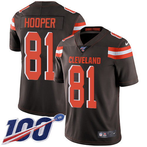 Cleveland Browns #81 Austin Hooper Brown Team Color Men's Stitched 100th Season Vapor Untouchable Limited Jersey Men's