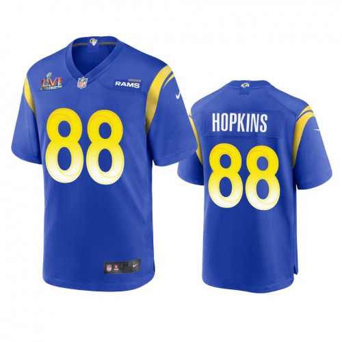 Los Angeles Los Angeles Rams #88 Brycen Hopkins Men's Super Bowl LVI Patch Game Jersey - Royal Men's