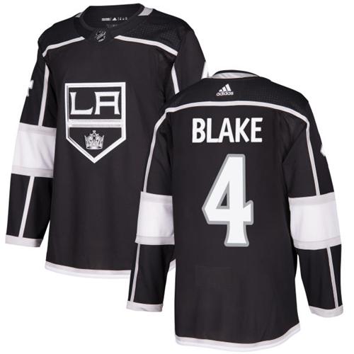 Adidas Los Angeles Kings #4 Rob Blake Black Home Authentic Stitched Jersey Men's