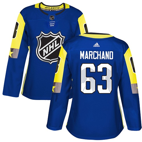 Adidas Boston Bruins #63 Brad Marchand Royal 2018 All-Star Atlantic Division Authentic Women's Stitched Jersey Womens