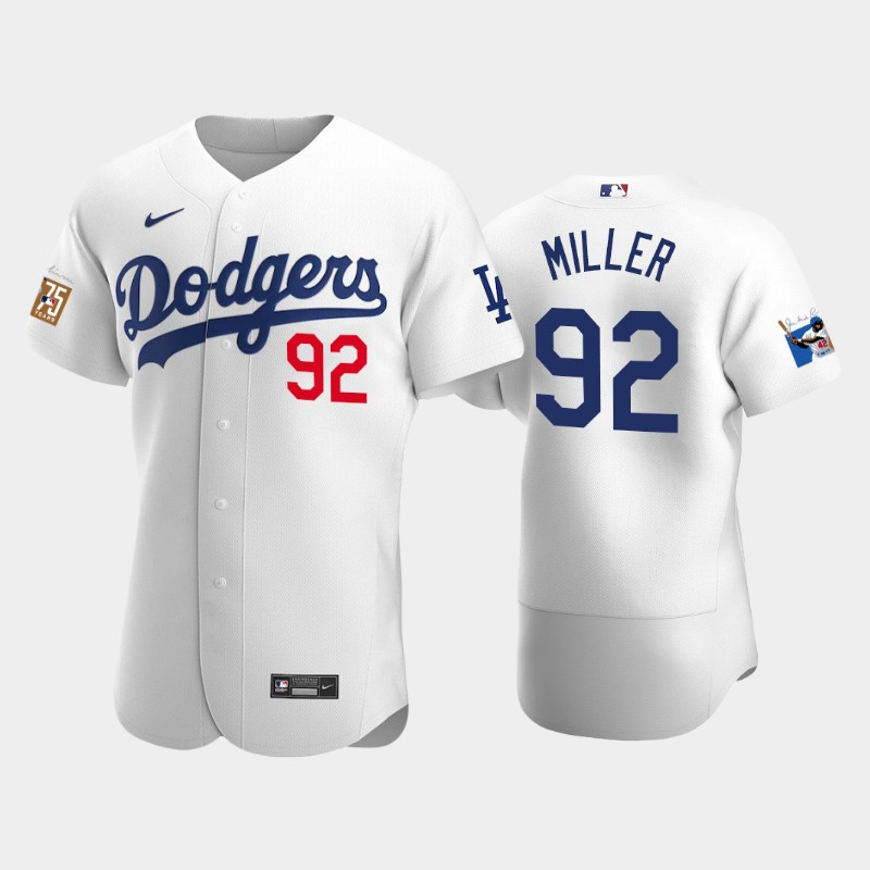 Los Angeles Dodgers #92 Bobby Miller Men's Jackie Robinson 75th Anniversary Authentic Jersey - White