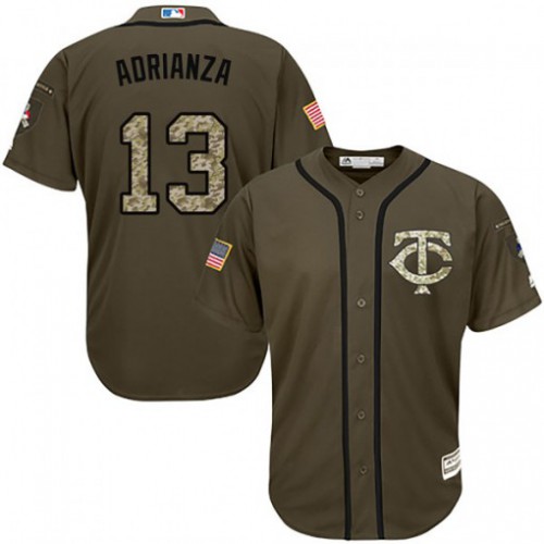Minnesota Twins #13 Ehire Adrianza Green Salute to Service Stitched Youth Jersey Youth