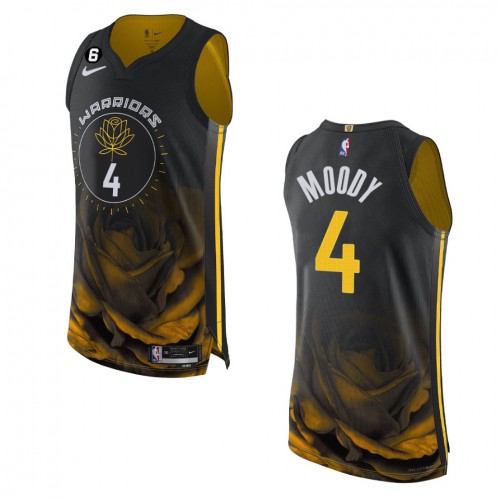 Golden State Golden State Warriors #4 Moses Moody Black 2022-23 Authentic Jersey - City Edition Mens