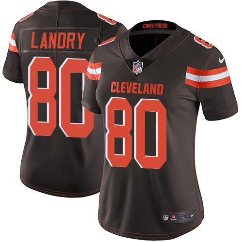 Browns #80 Jarvis Landry Brown Team Color Women's Stitched Vapor Untouchable Limited Jersey