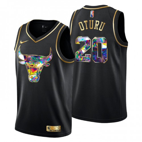 Chicago Chicago Bulls #20 Daniel Oturu Mens Golden Edition Diamond Logo 2021/22 Swingman Jersey - Black Mens