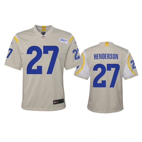 Los Angeles Los Angeles Rams #27 Darrell Henderson Youth Game Jersey - Bone Youth