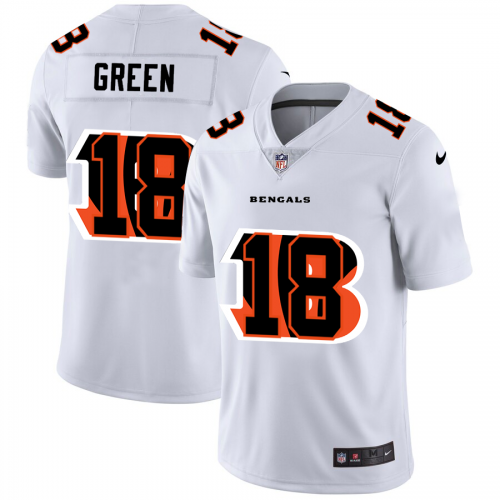 Cincinnati Cincinnati Bengals #18 A.J. Green White Men's Team Logo Dual Overlap Limited Jersey Men's