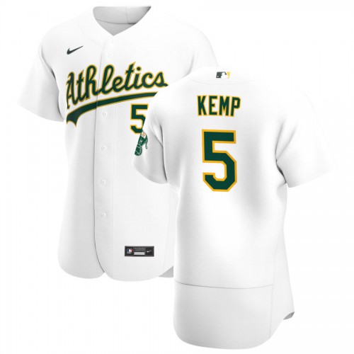 Oakland Oakland Athletics #5 Tony Kemp Men's White Home 2020 Authentic Player Jersey Men's