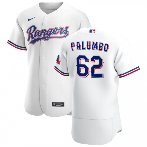 Texas Texas Rangers #62 Joe Palumbo Men's White Home 2020 Authentic Player Jersey Men's