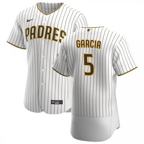 San Diego San Diego Padres #5 Greg Garcia Men's White Brown Home 2020 Authentic Player Jersey Men's