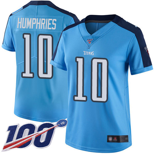 Tennessee Titans #10 Adam Humphries Light Blue Women's Stitched Limited Rush 100th Season Jersey Womens
