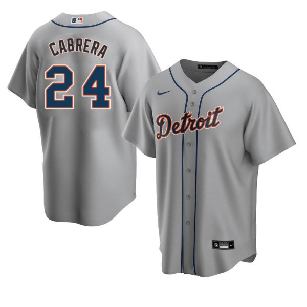 Men's Youth Women's Detroit Tigers 24 Replica 2020 Gray Road Miguel Cabrera Jersey