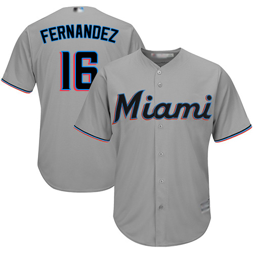 Miami Marlins #16 Jose Fernandez Grey Cool Base Stitched Youth Jersey Youth