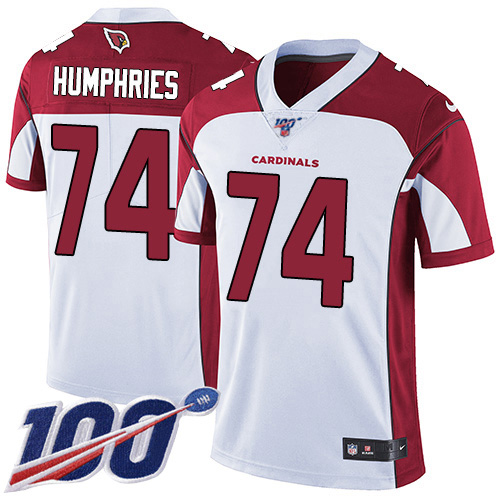 Arizona Cardinals #74 D.J. Humphries White Men's Stitched 100th Season Vapor Limited Jersey Men's