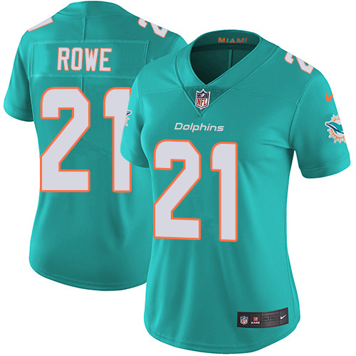 Miami Dolphins #21 Eric Rowe Aqua Green Team Color Women's Stitched Vapor Untouchable Limited Jersey Womens