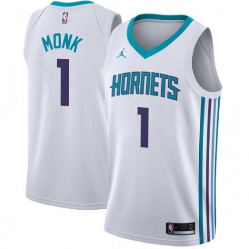 Charlotte Hornets #1 Malik Monk White Jordan Swingman Association Edition Jersey Mens