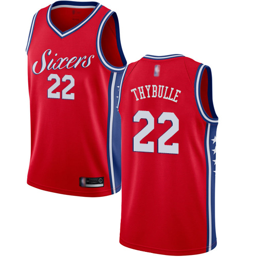 Philadelphia 76ers #22 Matisse Thybulle Red Swingman Statement Edition Jersey Mens