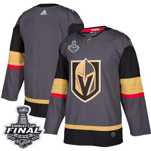 Adidas Golden Knights Blank Grey Home Authentic 2018 Stanley Cup Final Stitched Jersey