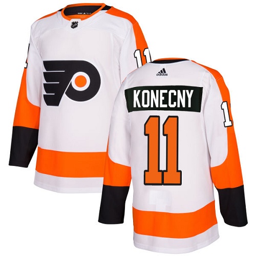 Adidas Philadelphia Flyers #11 Travis Konecny White Road Authentic Stitched Jersey Men's