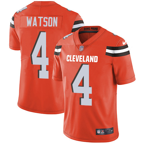 Browns #4 Deshaun Watson Orange Alternate Men's Stitched Vapor Untouchable Limited Jersey