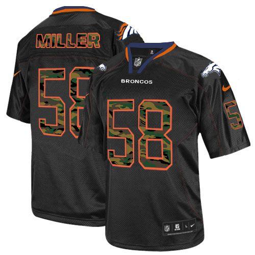 Denver Broncos #58 Von Miller Black Men's Stitched Elite Camo Fashion Jersey Men's