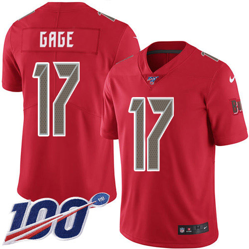 Buccaneers #17 Russell Gage Red Youth Stitched Limited Rush 100th Season Jersey
