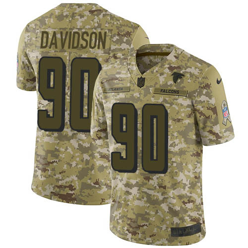 Atlanta Falcons #90 Marlon Davidson Camo Youth Stitched Limited 2018 Salute To Service Jersey Youth